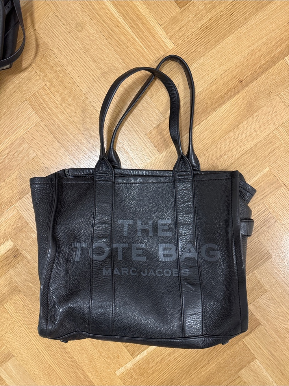 Marc Jacobs Black Pebbled Leather The Tote Bag